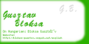 gusztav bloksa business card